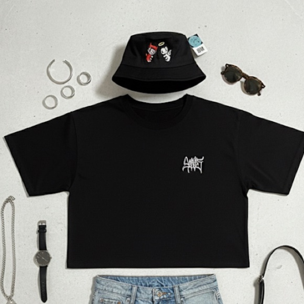 👺👼Bad Bunny Decky Black Bucket Hat with Angel and Devil Embroidery